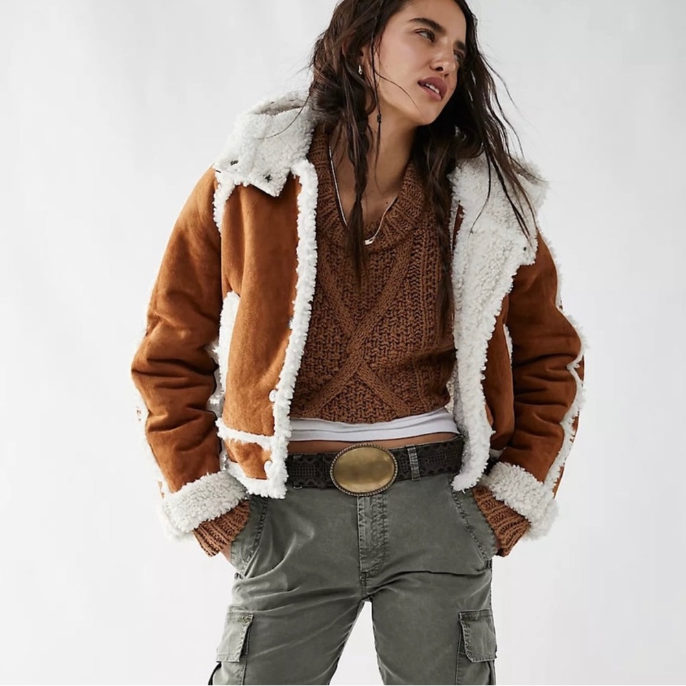 NWT Free People Vegan Exchange Shearling Jacket - S, M & L